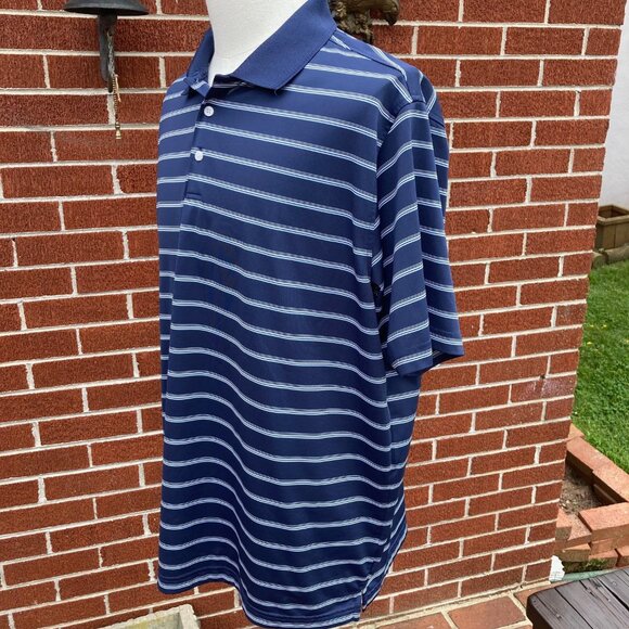 -Walter Hagen "11 Majors" Navy Blue Polo with Stripes Mens Golf Shirt S/S Sz XXL - Picture 4 of 7